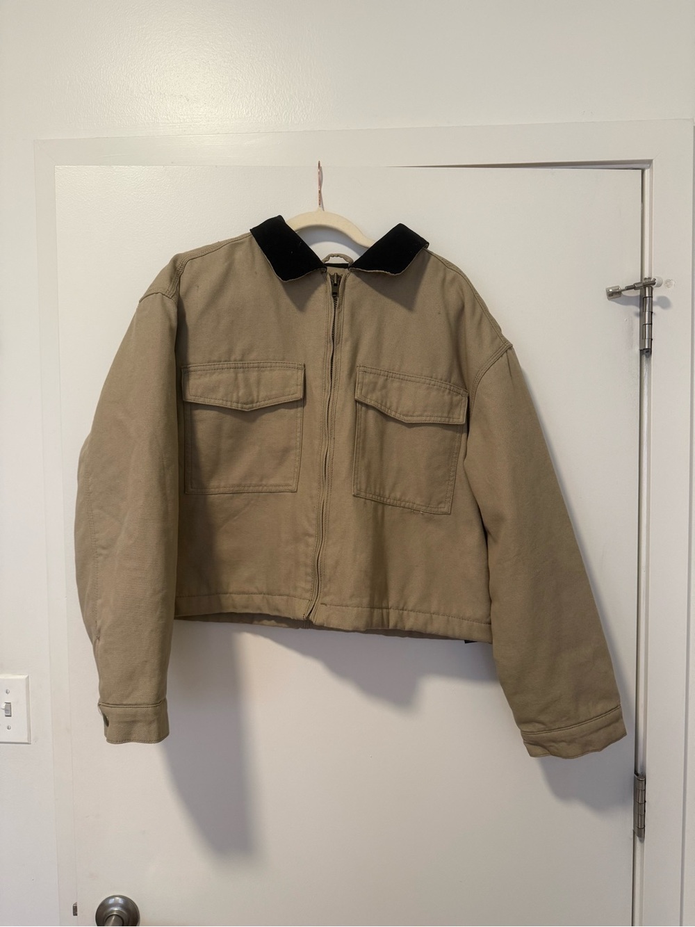 ASOS Tan Utility Jacket with Black Collar